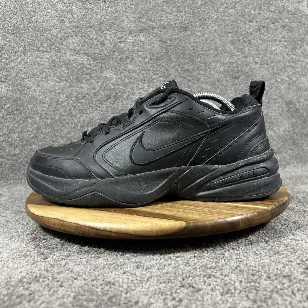 Nike Air Monarch IV Men's Size 10.5 Triple Black Athletic Walking Dad Shoes Used